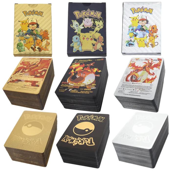 Jeu de Carte Pokemon Noir Or Argent