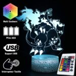 Lampe Pokemon 3D dracaufeu Gigamax