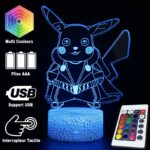 Lampe Pokemon 3d pikachu avec cape