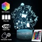 Lampe Pokemon 3d starters 1ere generation