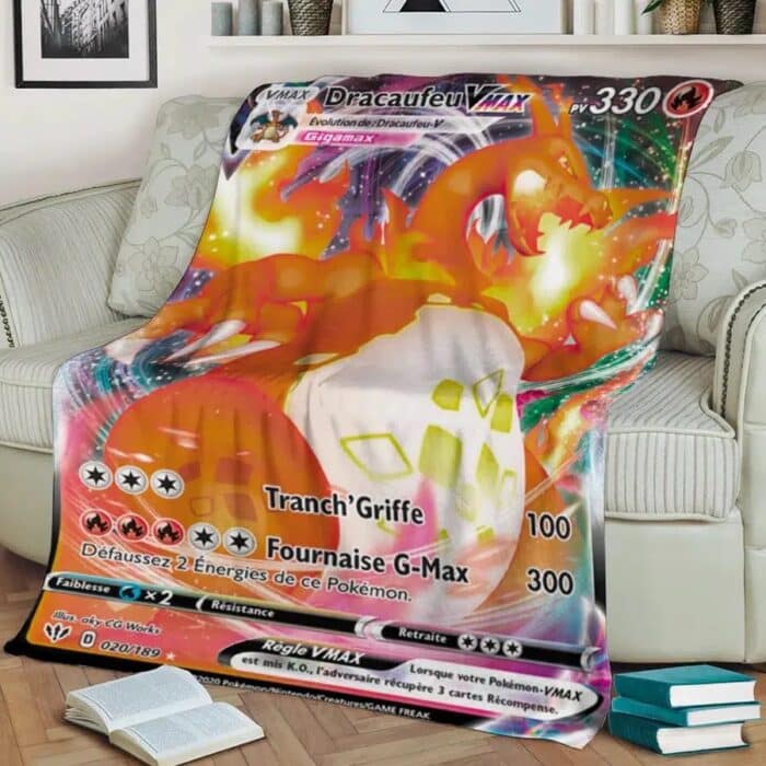 Plaid Carte Pokemon Dracaufeu Gigamax VMAX