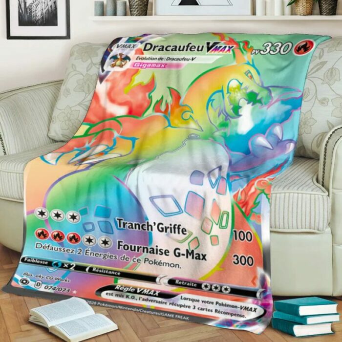 Plaid Carte Pokemon Dracaufeu Gigamax VMAX