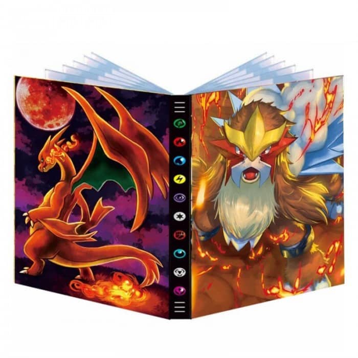 Range Carte Pokemon Entei et Mega Dracaufeu