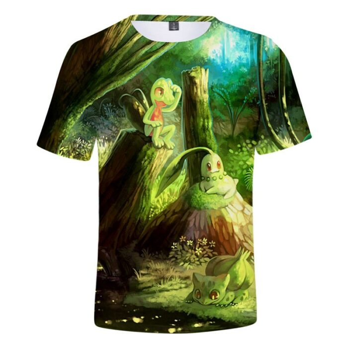 T Shirt Pokemon Arcko , Germignon et Bulbizarre