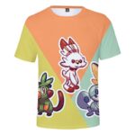 T Shirt Pokemon Larmeleon Flambino Ouistempo