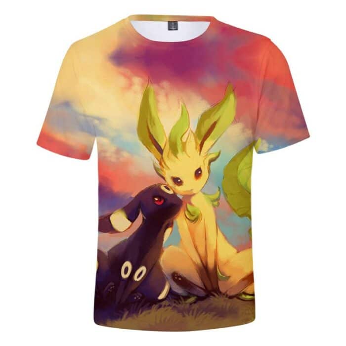 T Shirt Pokemon Phyllali & Noctali