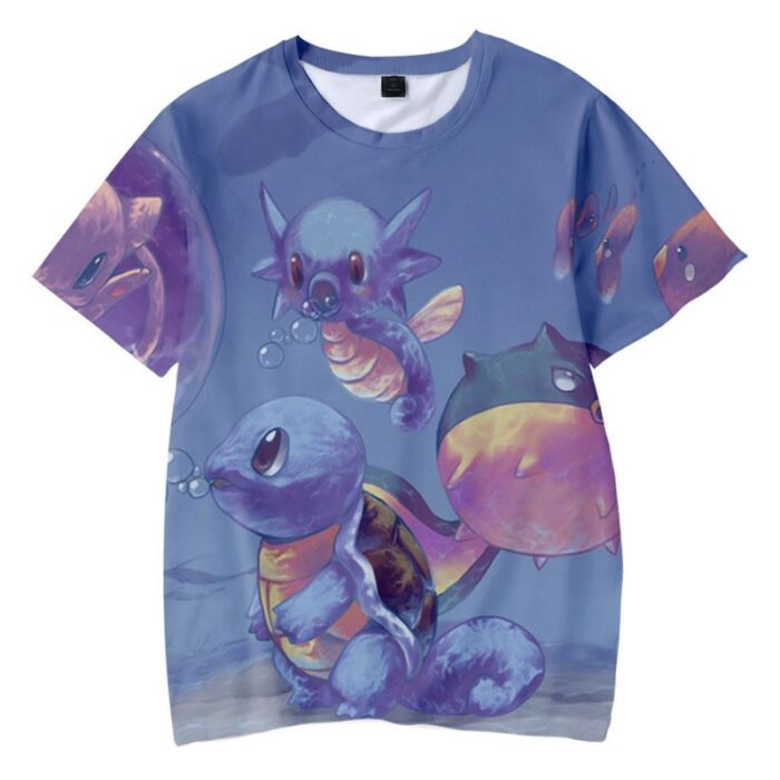 T Shirt Pokemon Qwilfish Carapuce et Hypotrempe
