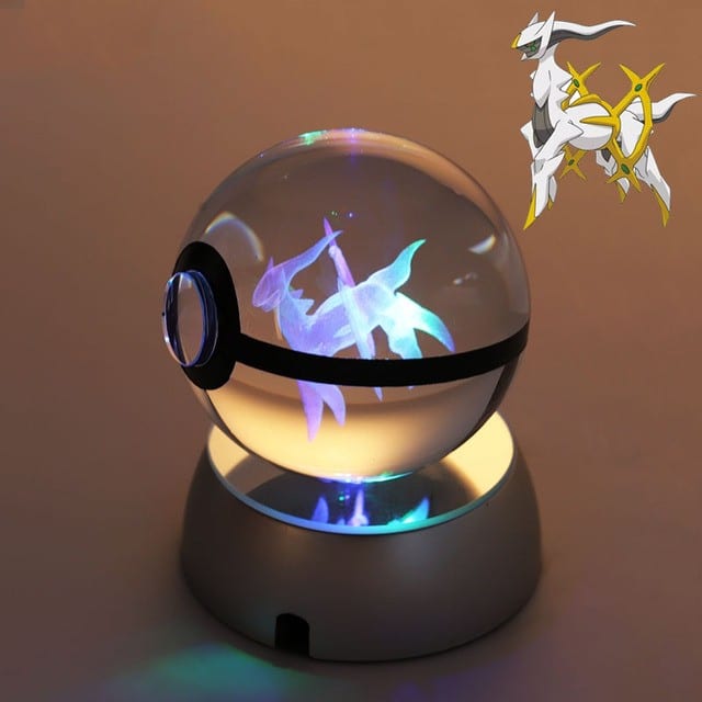 Pokeball Lumineuse en Cristal Pokemon Arceus