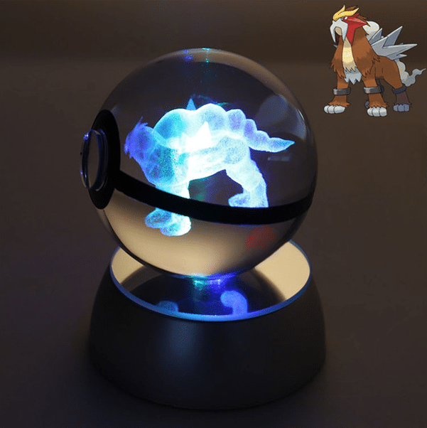 PokeÌball Lumineuse en Cristal PokeÌmon Entei