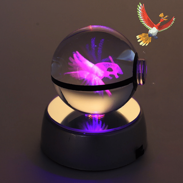 PokeÌball Lumineuse en Cristal PokeÌmon Ho Oh