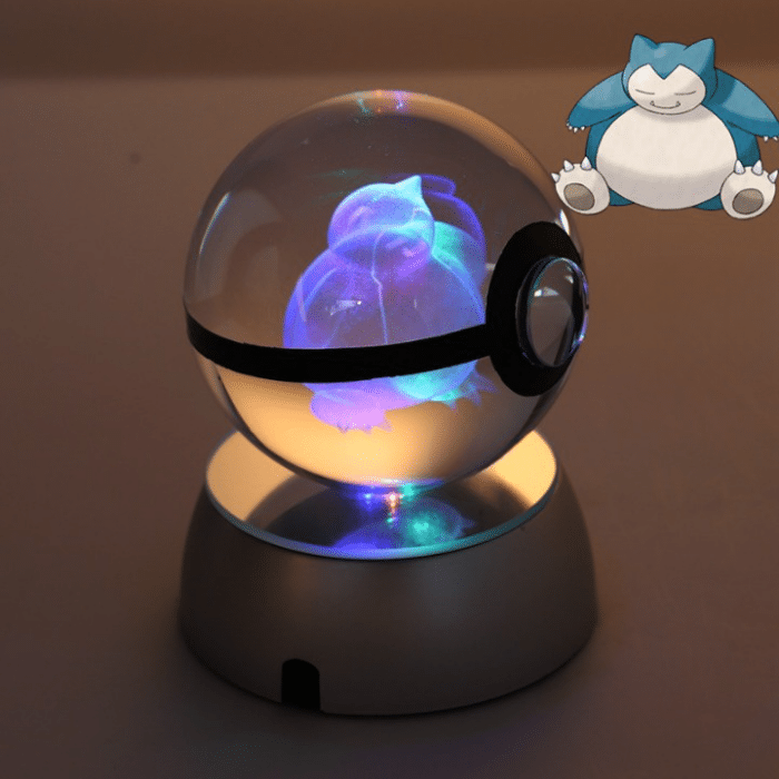 PokeÌball Lumineuse en Cristal PokeÌmon Ronflex