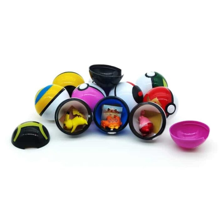 Lot de 12 PokeÌballs avec figurines PokeÌmon