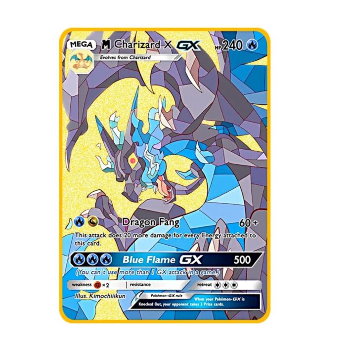 Carte Gold en MeÌtal PokeÌmon Dracaufeu X