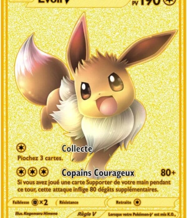 Carte Gold en MeÌtal PokeÌmon EÌvoli