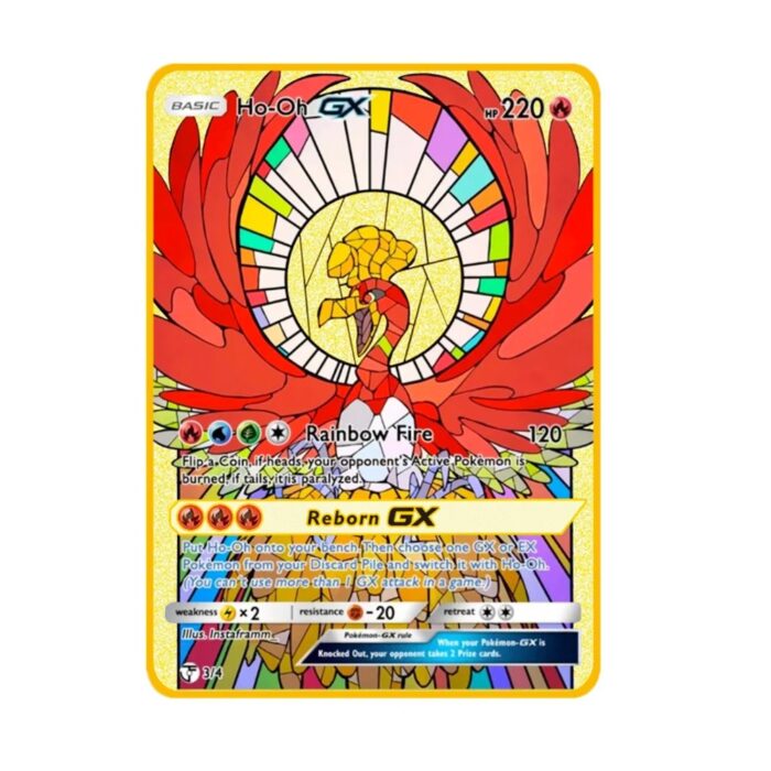 Carte Gold en MeÌtal PokeÌmon Ho oh
