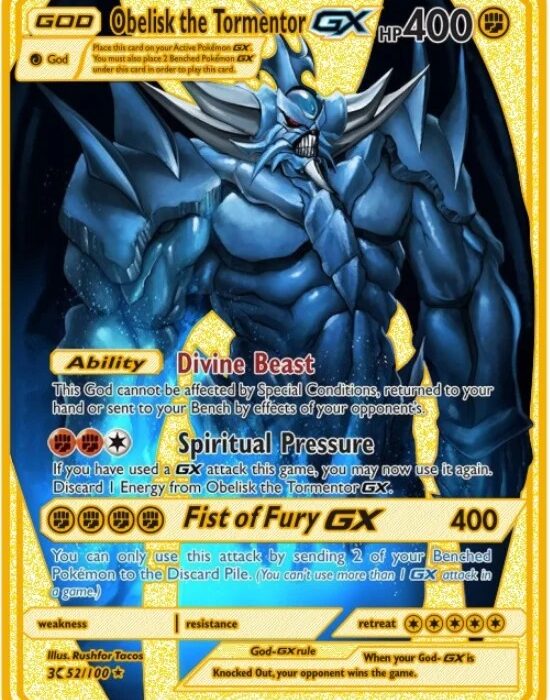 Carte Gold en MeÌtal PokeÌmon Obelisk